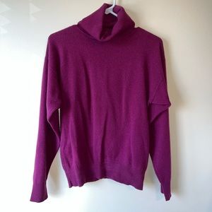 100% Cashmere Purple Sweater Size Medium